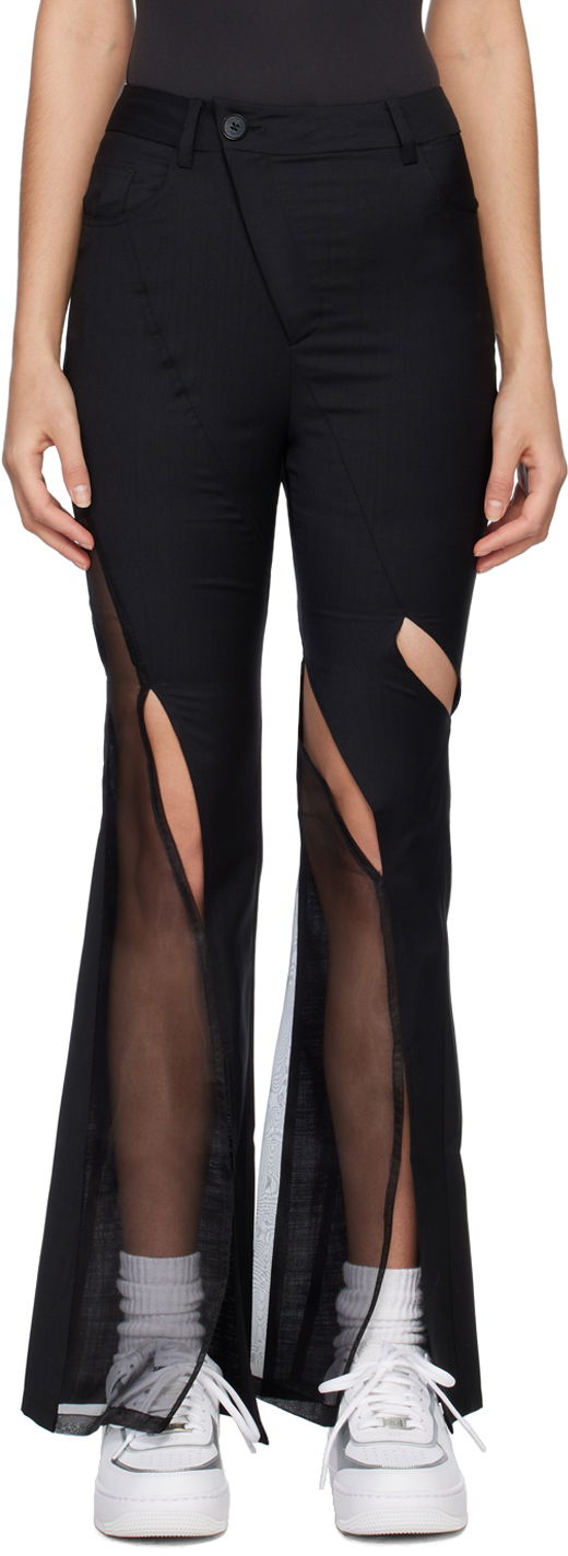 Byxor Feng Chen Wang Feng Chen Wang Cutout Trousers Svart | FWS15TR11