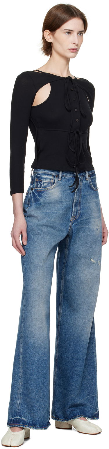 Sweater Eckhaus Latta Eckhaus Latta Ribbed Cutout Top Svart | 1207-EL-PS25-A -, 3