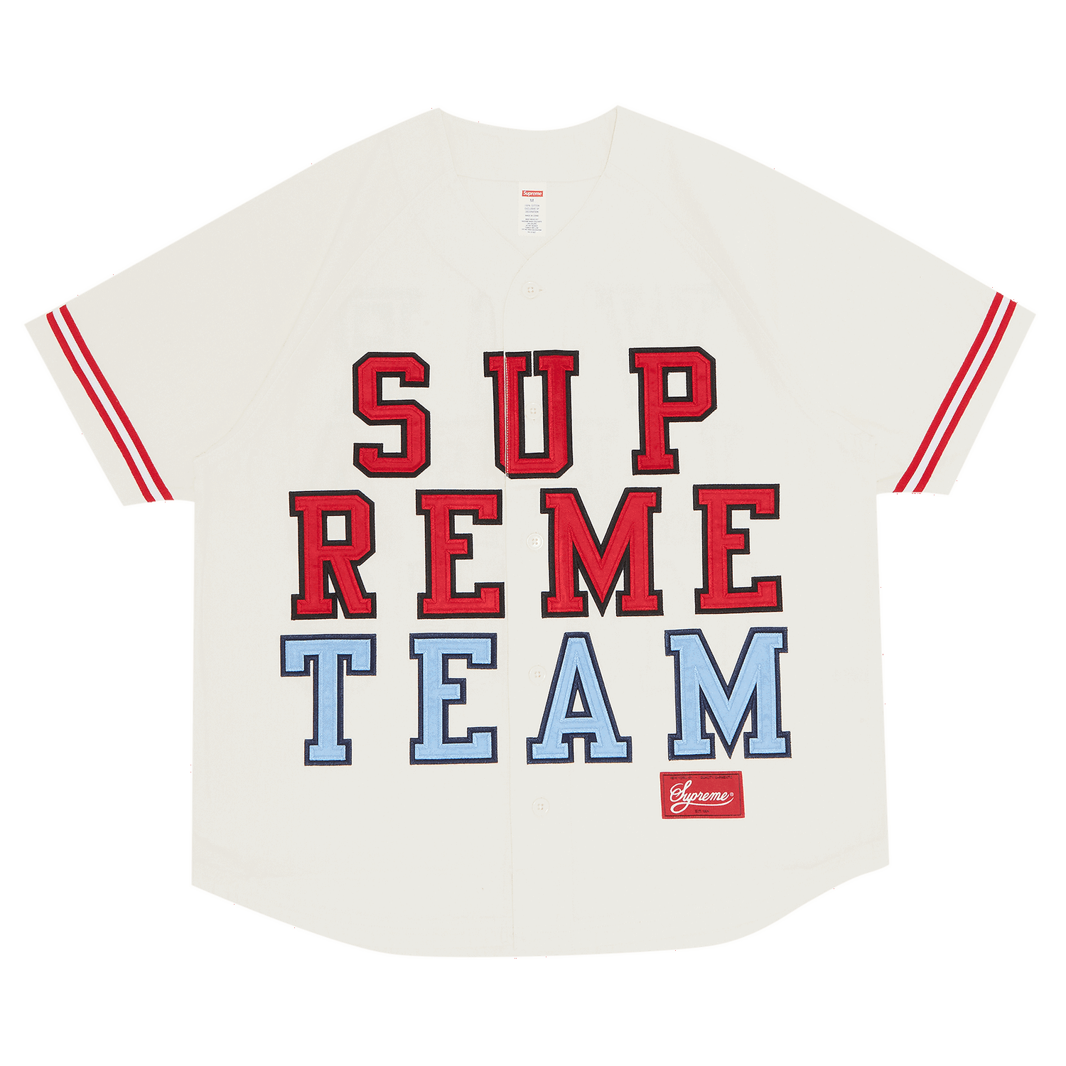 Jersey Supreme Denim Baseball Jersey Vit | FW22KN11 WHITE, 0