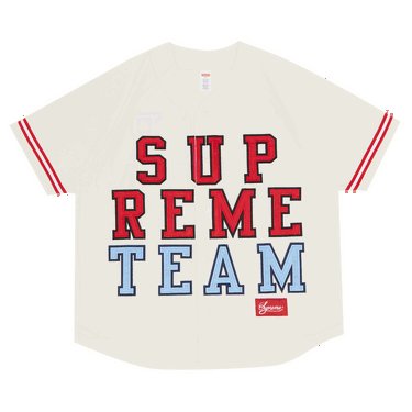 Jersey Supreme Denim Baseball Jersey Vit | FW22KN11 WHITE, 0