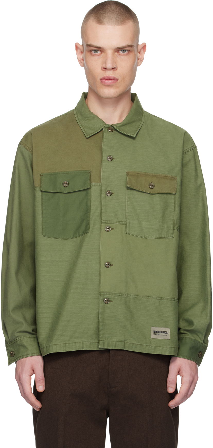 Skjorta Neighborhood Utility Shirt Grön | 242TSNH-SHM10