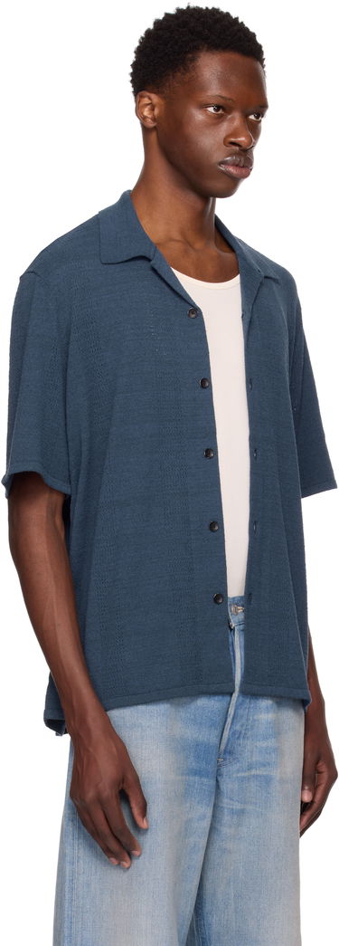 Skjorta rag & bone Rag & Bone Avery Zuma Knitted Shirt Blå | MBS25P020NC20, 1