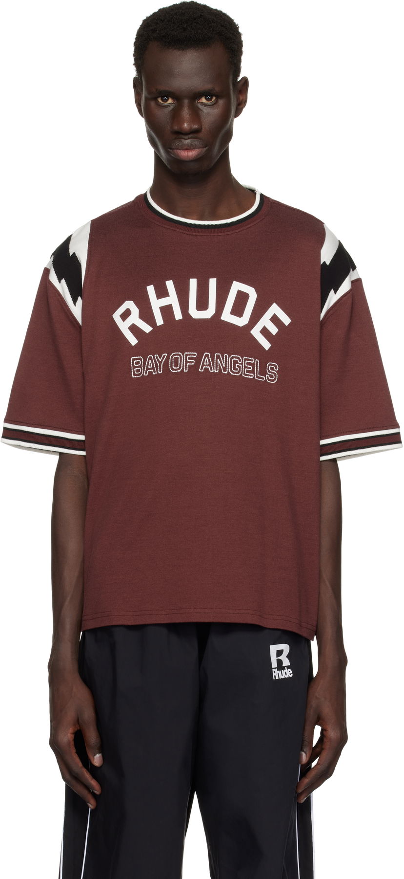T-shirt Rhude Rhude Lightning Ringer Jersey T-Shirt Brun | RHPS25TT19012