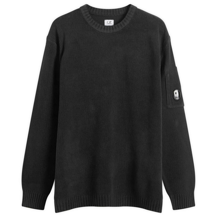 Sweater C.P. Company Chenille Ribbed Knit Jumper Svart | 19CMKN017A-005558G-999