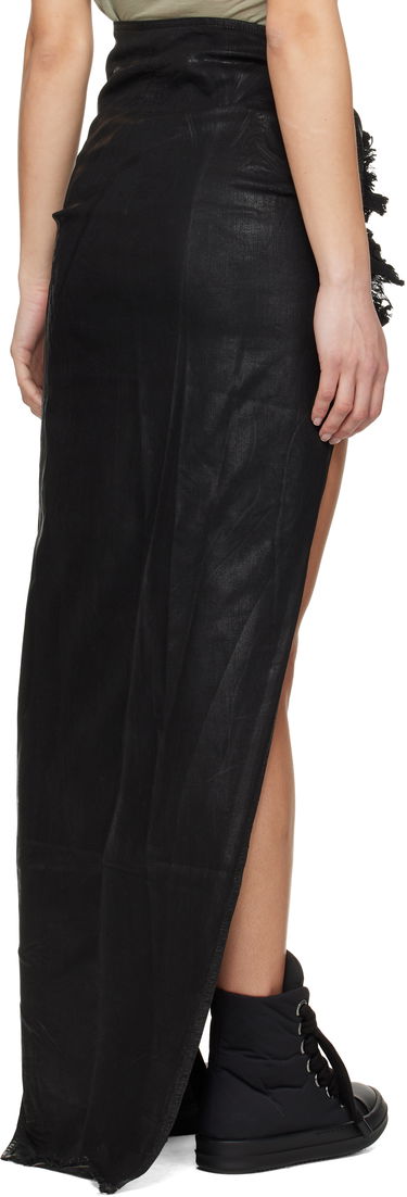 Kjol Rick Owens Rick Owens DRKSHDW Hollywood Soft Edfu Denim Maxi Skirt Svart | DS01E3348 SCF, 2