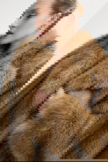 Rockar STAND STUDIO Cropped Faux Fur Coat Samara Brun | 61701.9405, 3