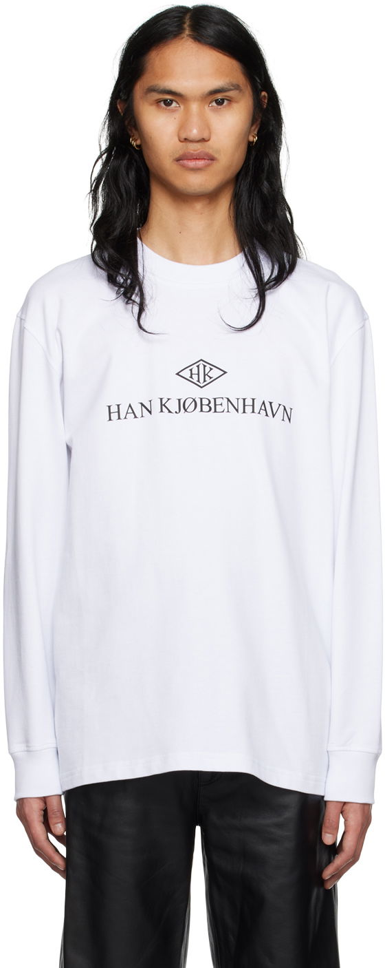 T-shirt Han Kjøbenhavn Han Kjobenhavn Long Sleeve T-Shirt Vit | M-132920