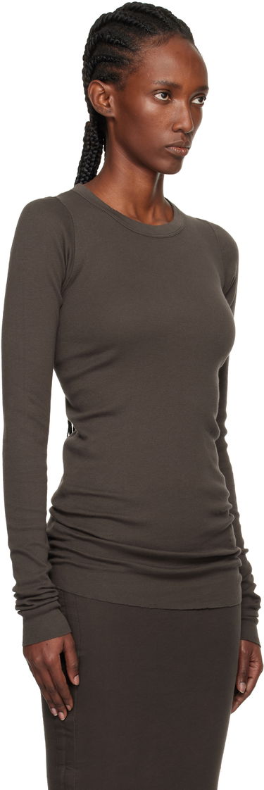 T-shirt Rick Owens DRKSHDW Concordians Ribbed Long-Sleeve T-shirt Brun | DS02E7217 RN, 1