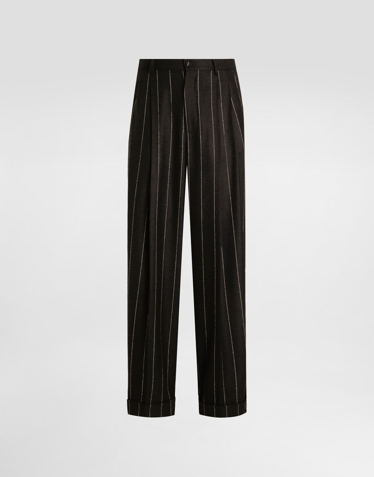 Byxor Dolce & Gabbana Dolce & Gabbana Pinstriped Flannel Trousers Svart | GP168TFRZAPS8051, 0