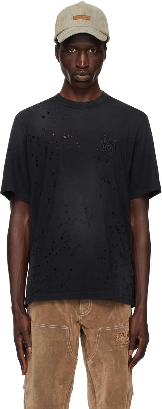 T-shirt AMIRI Shotgun Distressed Logo T-Shirt Svart | AMJYTE1059