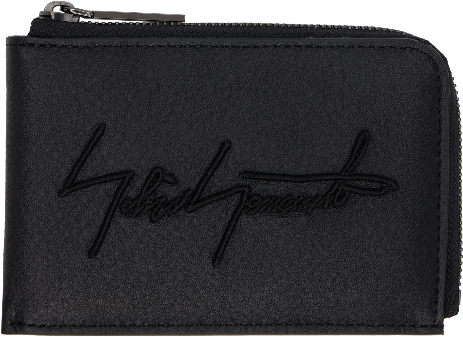 Plånbok Yohji Yamamoto Yohji Yamamoto Signature Zip Wallet Svart | DM-A06-790, 0