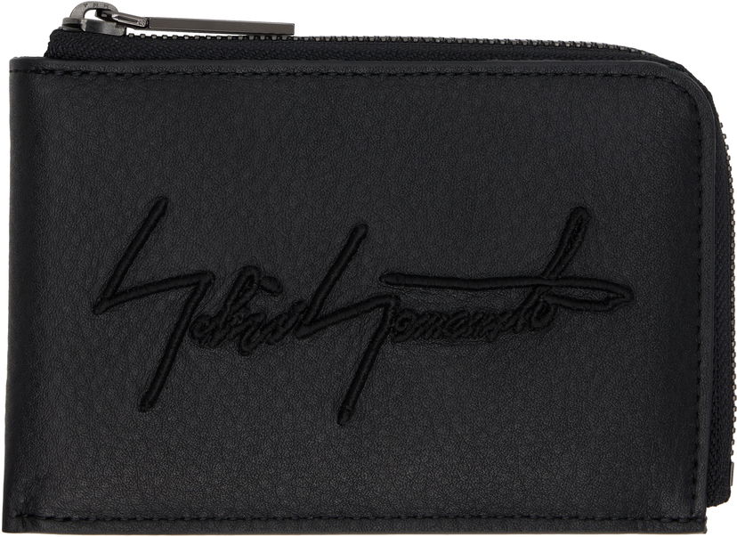 Plånbok Yohji Yamamoto Yohji Yamamoto Signature Zip Wallet Svart | DM-A06-790