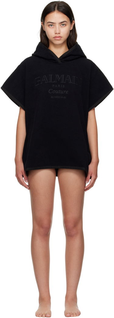 Badkläder Balmain Balmain Couture Hooded Cover-up Svart | BKP472400, 0