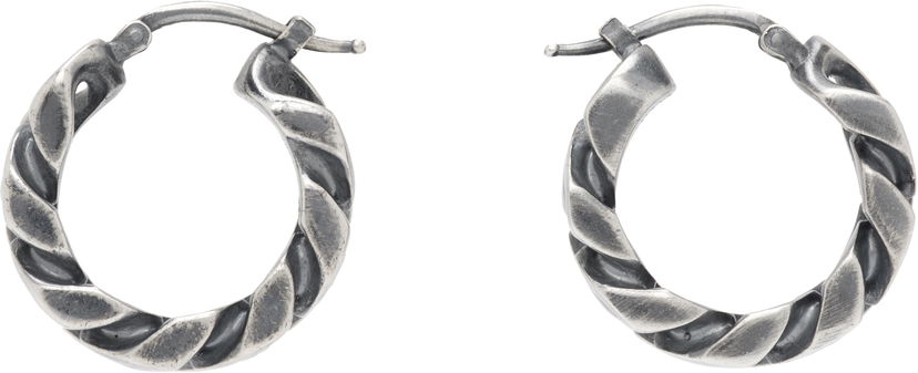 Örhängen Maison Margiela MM6 Maison Margiela Silver Twisted Hoop Earrings Metallisk | SM6VG0100 SV0235