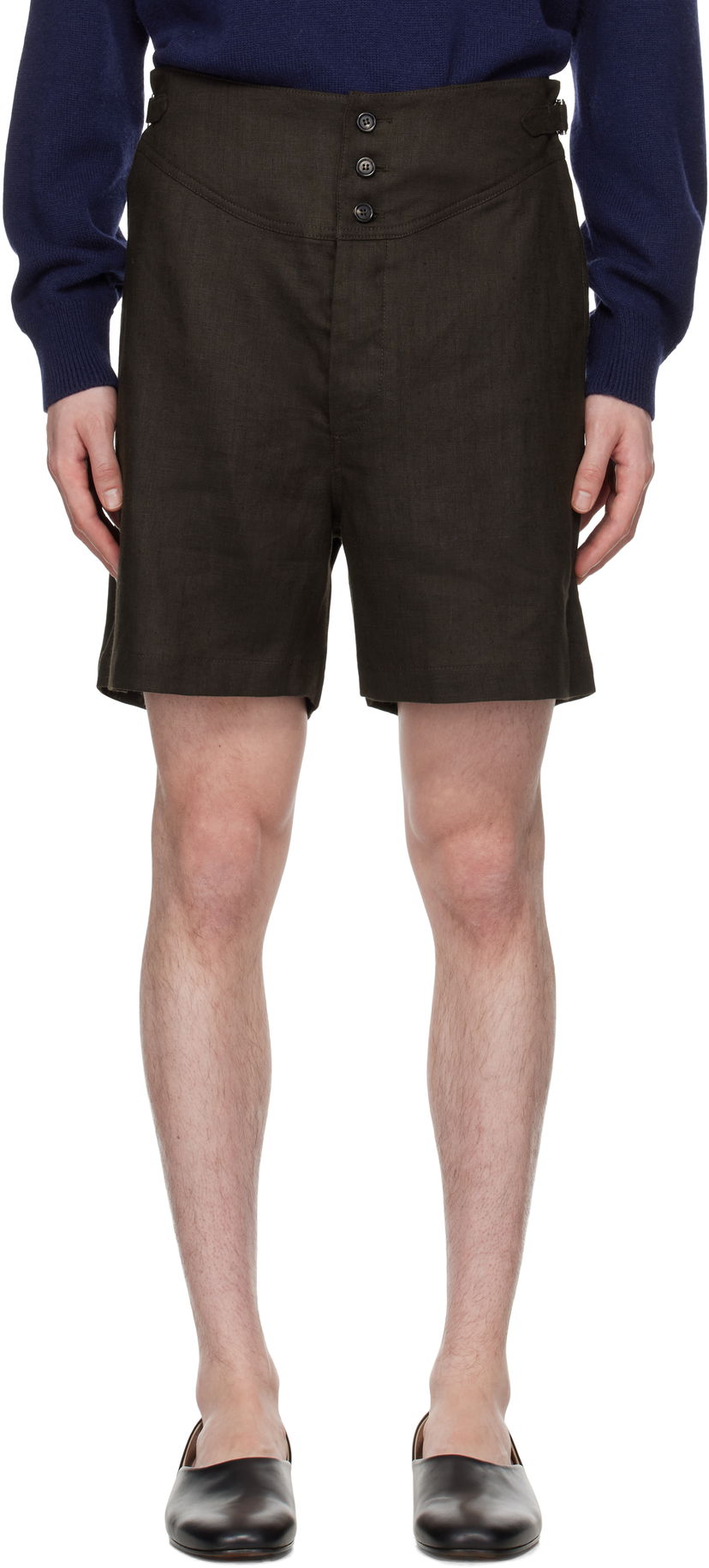 Shorts Bode Bode Linen Cot Shorts Brun | MRS25BT056