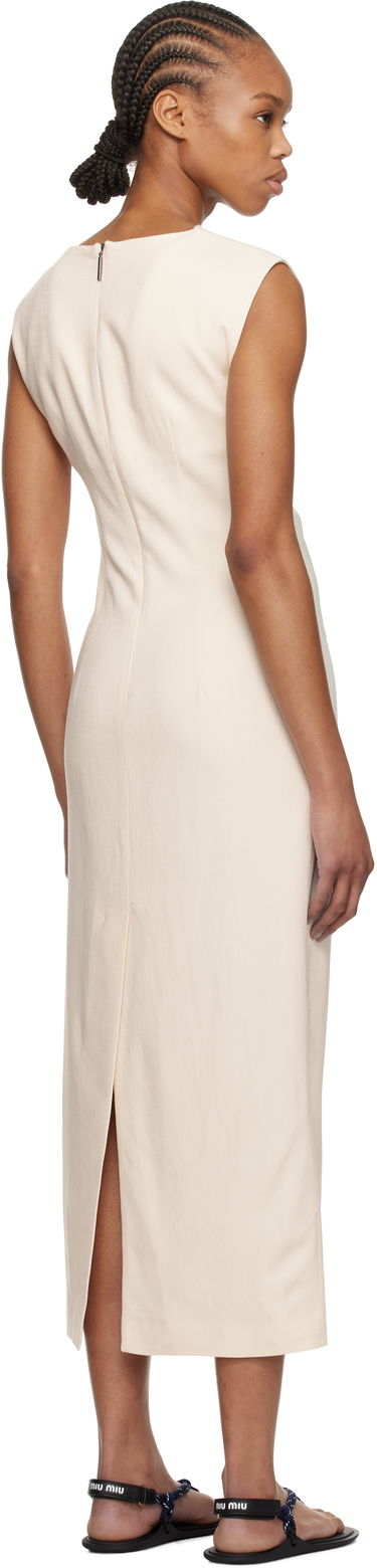 Klä MSGM MSGM Twisted Midi Dress Beige | 3841MDA37 257106, 2