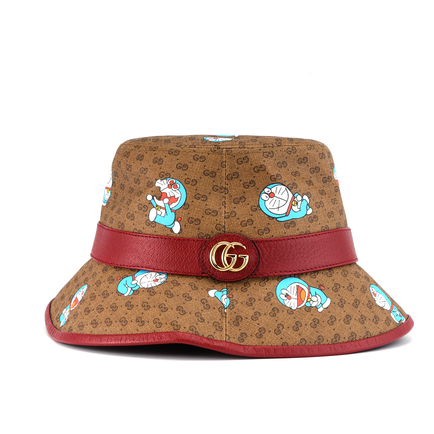 Hatt Gucci Cherry Monogram Doraemon Print Bucket Hat Brun | 648846-4HACU-8574, 0