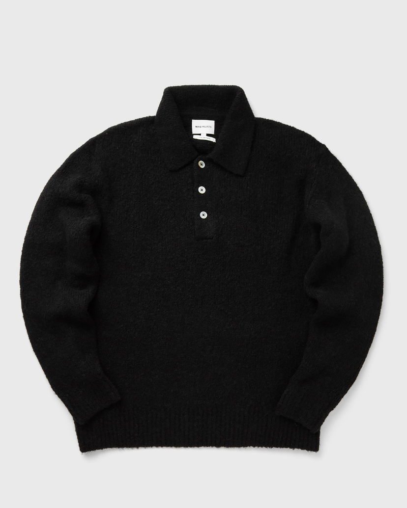 Polotröja NORSE PROJECTS Rasmus Relaxed Brushed Polo Svart | N45-0614-9999