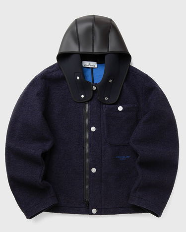Jacka Stone Island Fleece Jacket with Neoprene Hood Mörkblå | K2S15Q100021S0X22.V002A, 2
