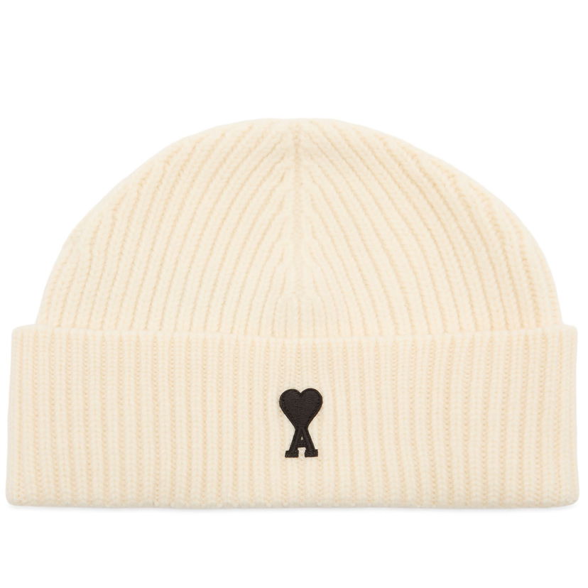 Mössa AMI AMI Paris Felted Merino Wool Beanie Vit | H25UBO006-018-151H25