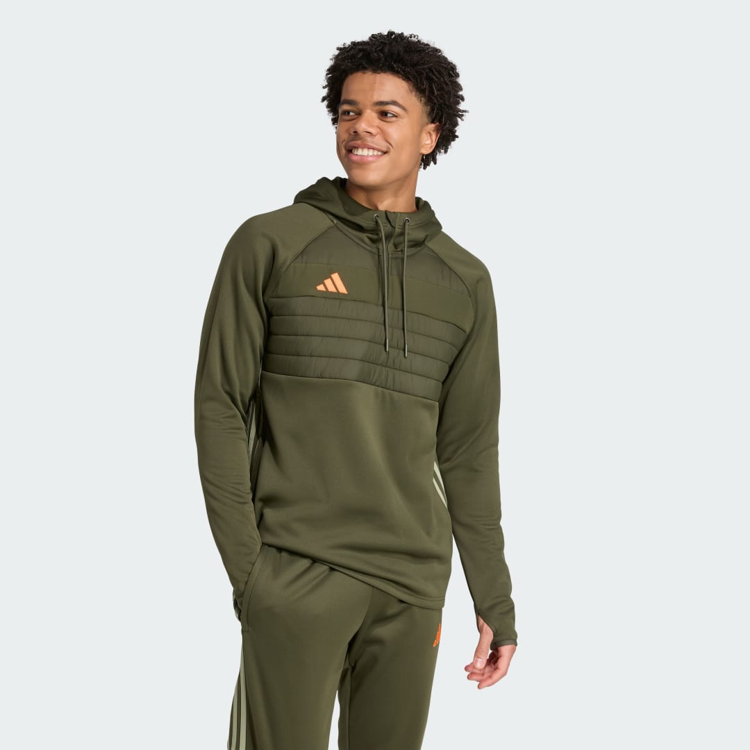 Sweatshirt adidas Performance Tiro 25 Essentials Winterized Training Hoodie Grön | JW4589, 0