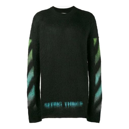 Sweater Off-White Off-White Gradient Loose Fit Sweater Svart | OMHA036F176500041040