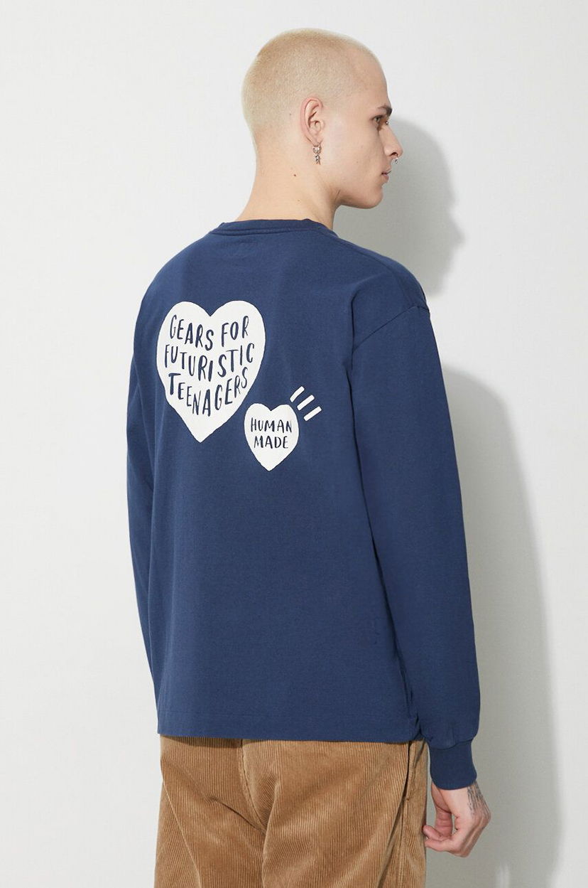 T-shirt Human Made Graphic Long Sleeve T-Shirt Blå | HM26CS009