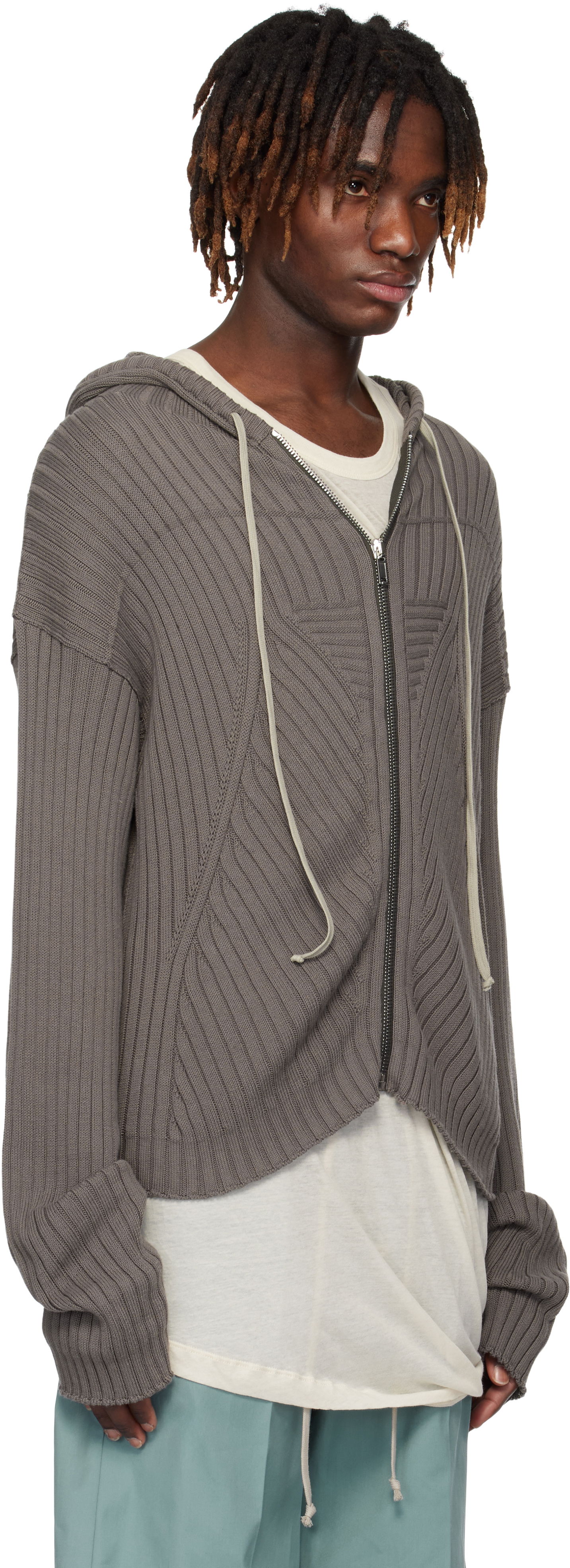 Sweatshirt Rick Owens Rick Owens Hollywood Zip Hoodie Grå | RU01E5614 KEC, 1