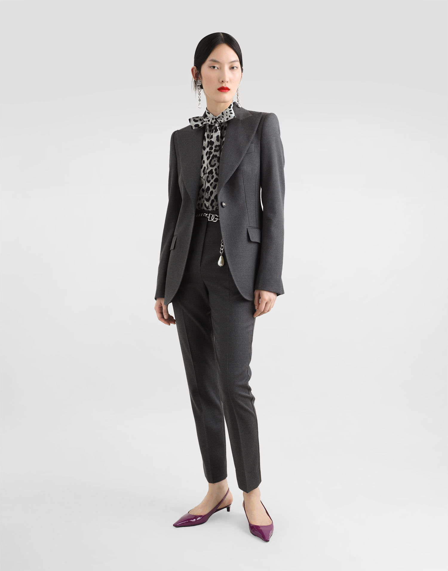 Jacka Dolce & Gabbana Dolce & Gabbana Turlington Single-Breasted Wool Blazer Grå | F29UCTFU287S8290, 1