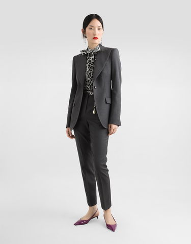 Jacka Dolce & Gabbana Dolce & Gabbana Turlington Single-Breasted Wool Blazer Grå | F29UCTFU287S8290, 1