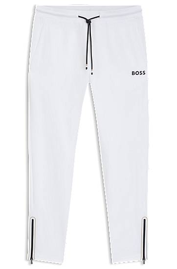 Träningsbyxor BOSS BOSS Active Stretch-Gabardine Tracksuit Bottoms with Thermoregulating Technology Vit | 50542940