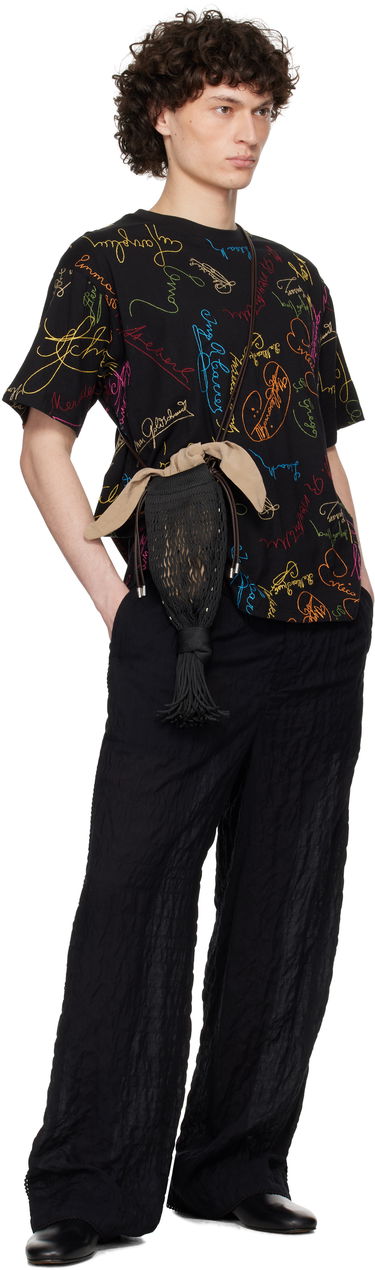 T-shirt Bode Bode Signature Scrawl Boxy T-Shirt Svart | MRS25CS050, 3