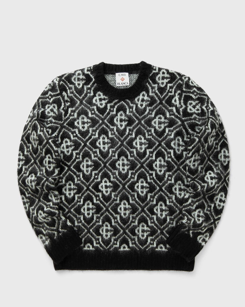 Sweater Casablanca Monogram Crewneck Sweater Svart | MPF25-KW-1004-02