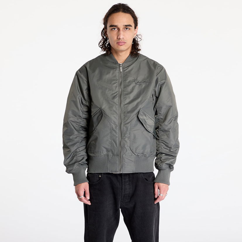 Bomberjacka Karl Kani Jacket Small Signature Distressed Bomber Jacket Anthracite S Grå | 60710004