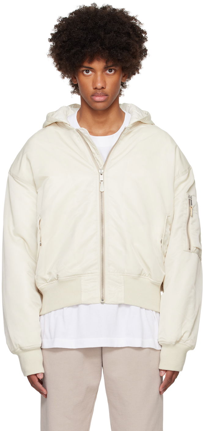 Bomberjacka Entire Studios Hooded Broad Bomber Jacket Vit | ES2539IV