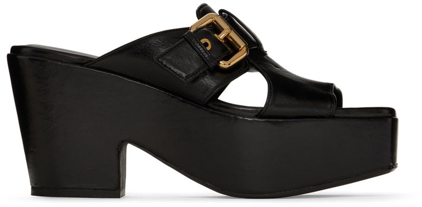 Kläder BY FAR BY FAR Lenka Platform Heeled Sandals Svart | 22SSLNKMBLGLS