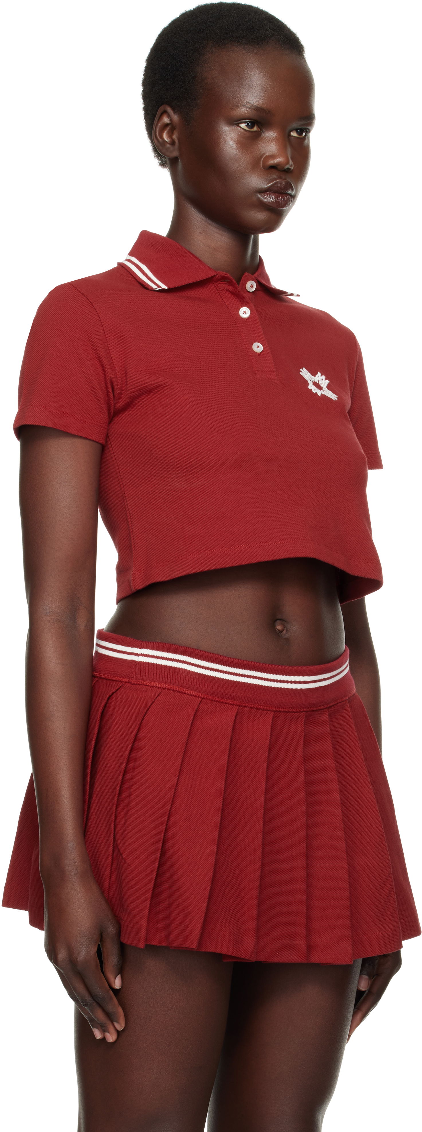 Kjol AMIRI AMIRI MA Quad Cropped Polo Röd | AWJYPO1001, 1