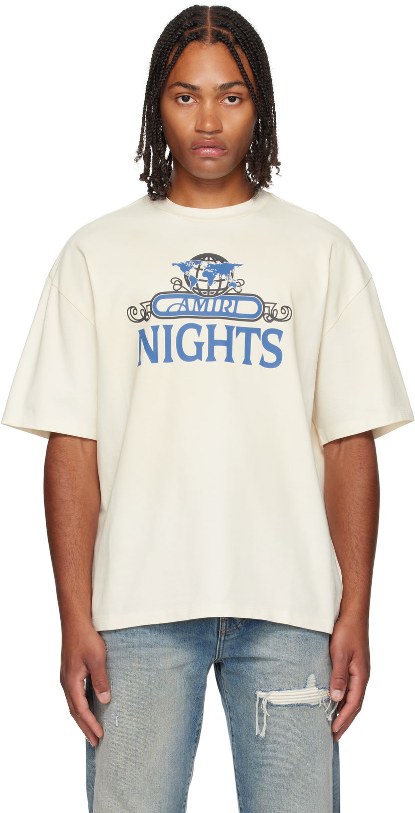 T-shirt AMIRI AMIRI 'Nights' Oversized T-Shirt Vit | AMJYTE1207