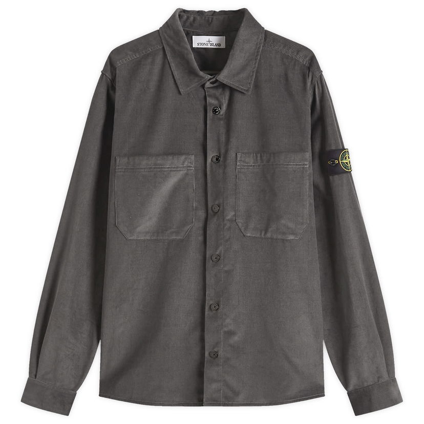 Skjorta Stone Island Micro-Corduroy Overshirt, Size Large Grå | K1S151200113-V0065