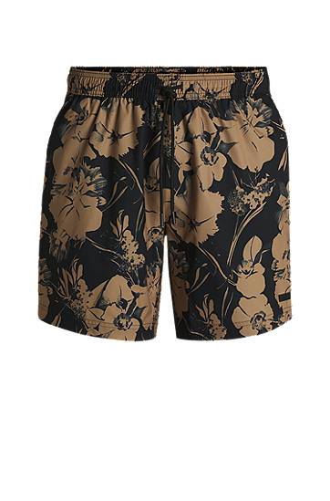 Badkläder BOSS Floral-Print Swim Shorts Flerfärgad | 50540089