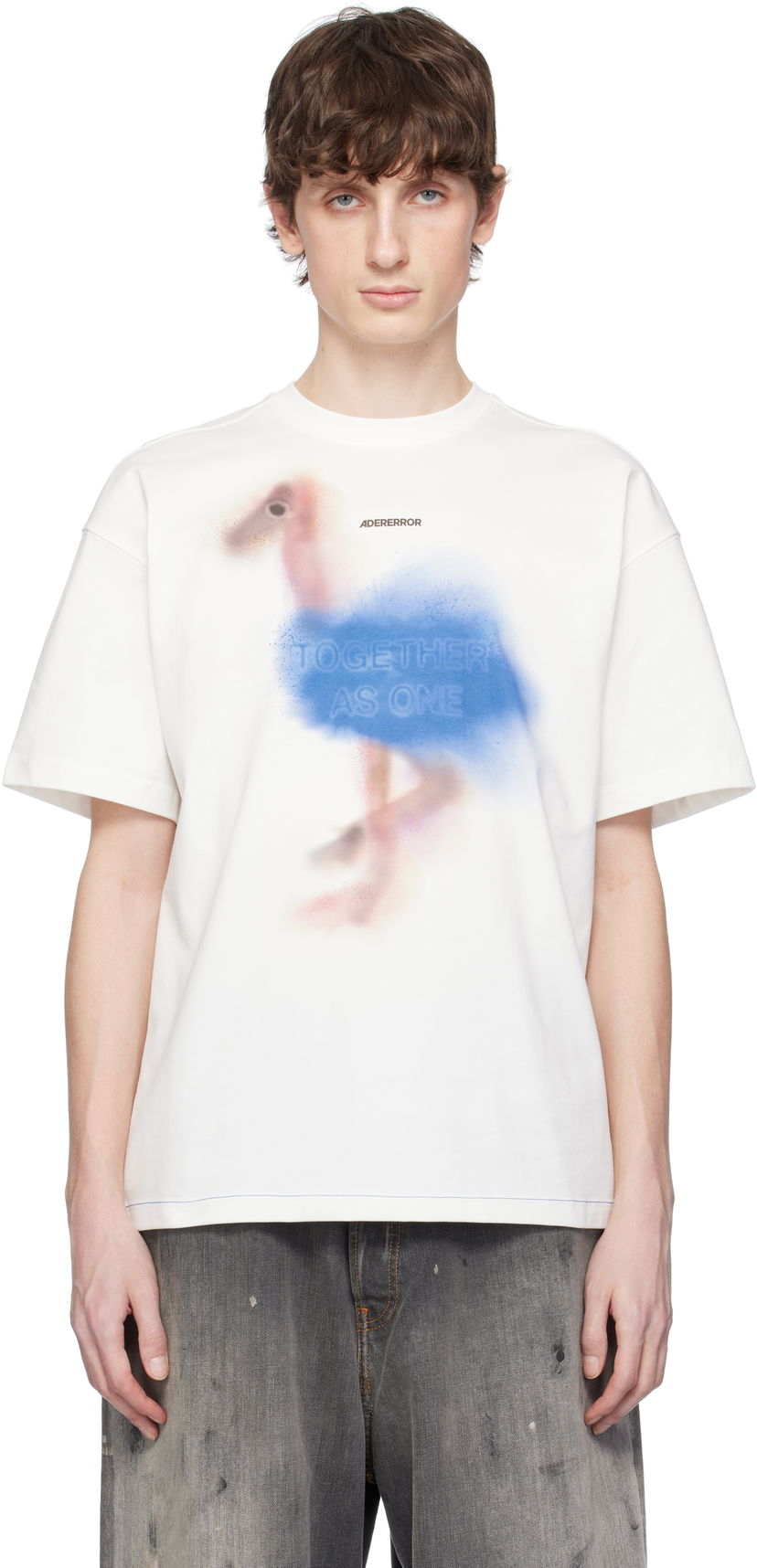 T-shirt ADER ERROR ADER error Together As One Graphic T-Shirt Vit | BO01SSTS0104OW