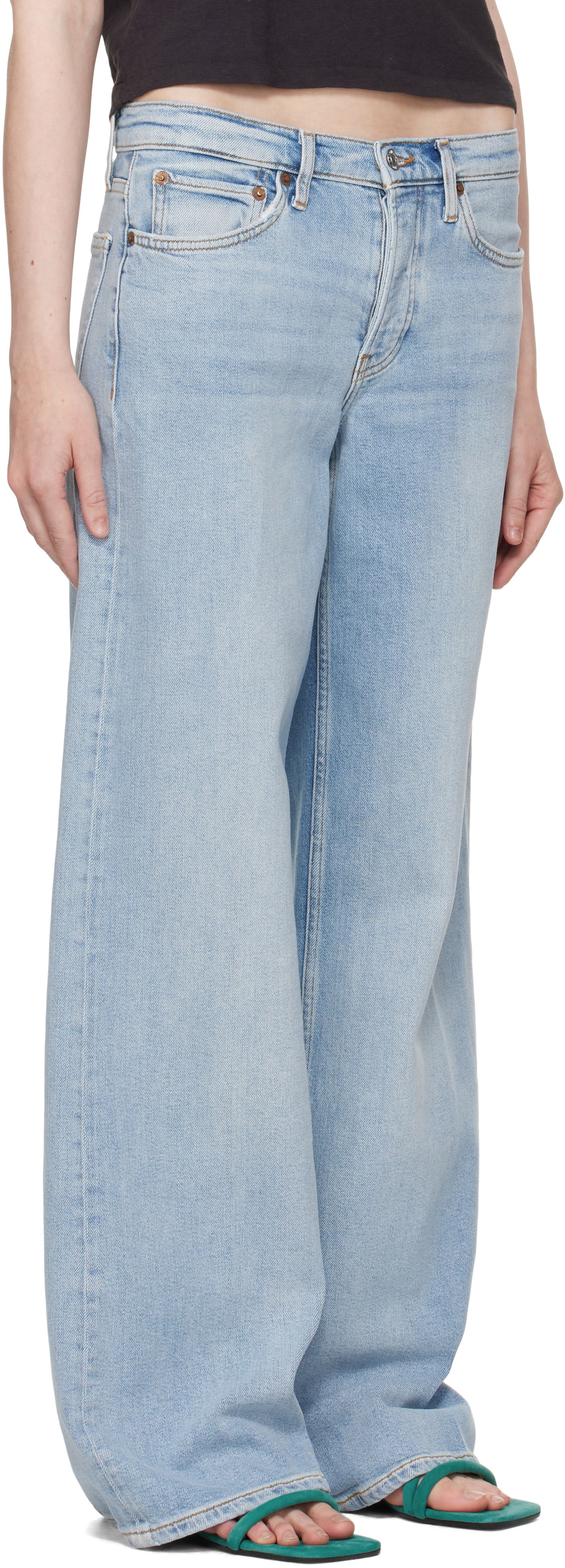 Jeans RE/DONE Re/Done Comfort Mid Rise Wide Leg Jeans Blå | 190-03WMRWDLG, 1