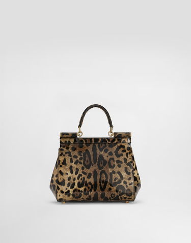 Handväska Dolce & Gabbana Dolce & Gabbana Leopard Print Patent Leather Top Handle Bag Flerfärgad | BB6003BM568HA93M, 2