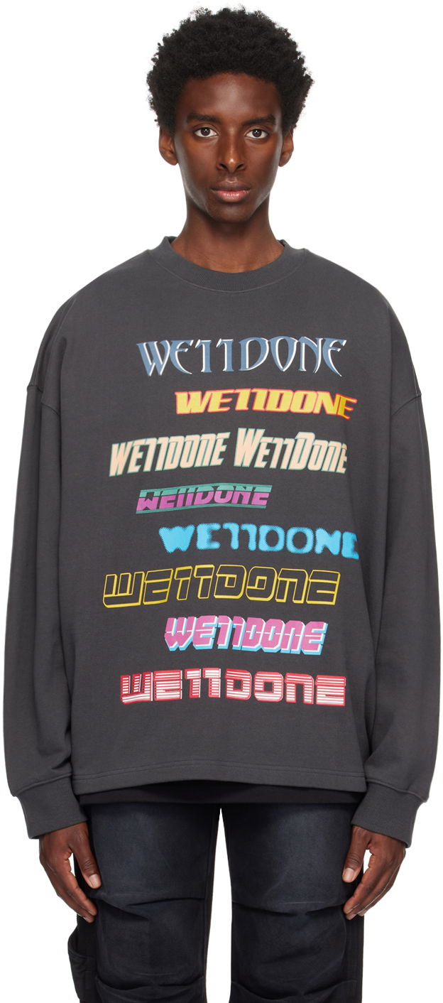 Sweatshirt We11done We11done Graphic Sweatshirt Grå | WD-TP5-19-114-U-CH