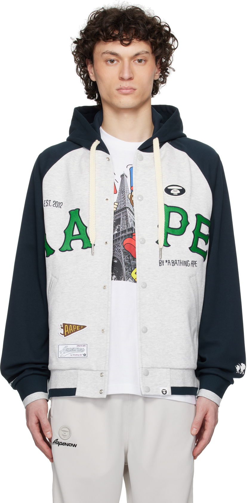 Bomberjacka AAPE by A Bathing Ape AAPE by A Bathing Ape Main Zip Up Hoodie Jacket Grå | AAPSWMC323XANWH2