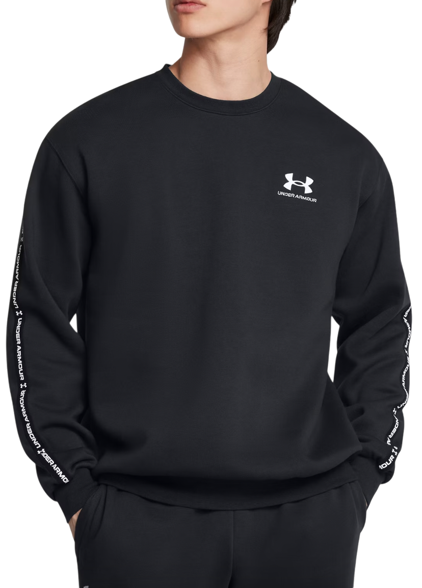 Sweatshirt Under Armour Fleece Crew Taping Sweatshirt Svart | 1389357-001