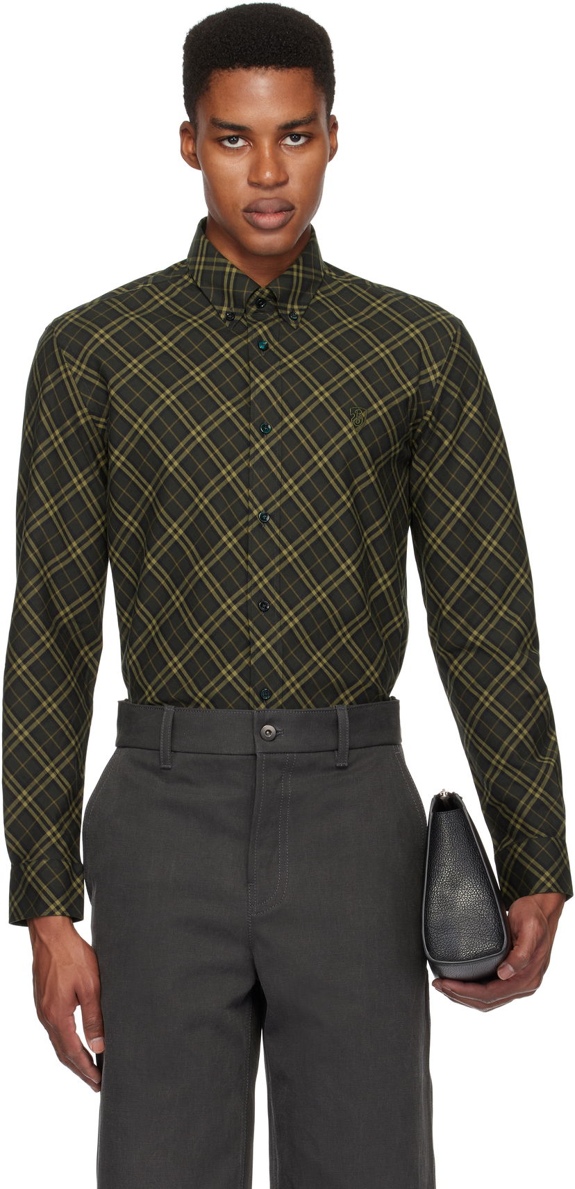 Skjorta Burberry Check Cotton Shirt Grön | 8098841