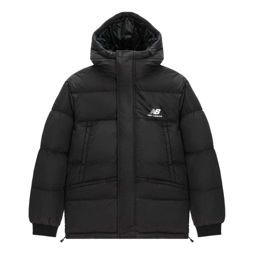 Pufferjacka New Balance Warm Winter Down Jacket Svart | AMJ23344-BK