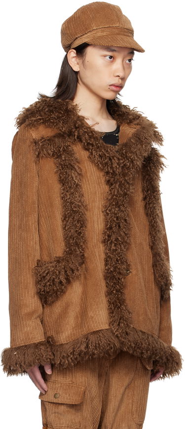 Jacka Anna Sui Anna Sui Faux-Fur Trimmed Corduroy Coat Brun | M624V30, 1