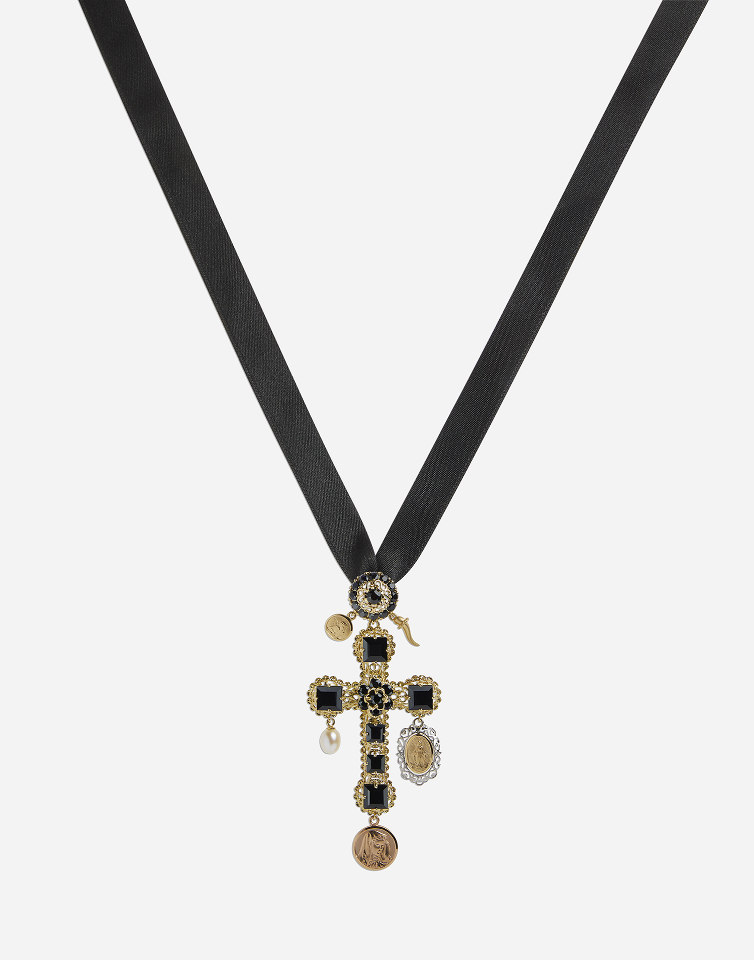 Halsband Dolce & Gabbana Dolce & Gabbana Sapphire Cross Charm Necklace Metallisk | WADC1GW0001ZOO00, 1